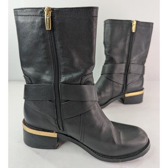 Vince Camuto Wethima Black Leather Strappy Metal Boot Size 6.5 251063 - Picture 3 of 12